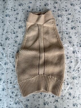 Zara Chunky Knit Sleeveless Sweater Vest in Beige SMALL
